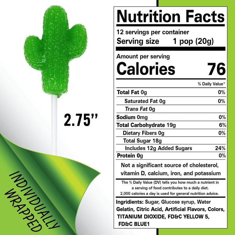 SNACKTERY Cactus Lollipops - Green Apple Flavor - Image 2
